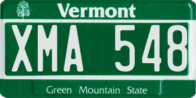 VT license plate XMA548