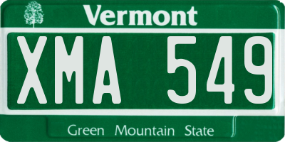 VT license plate XMA549