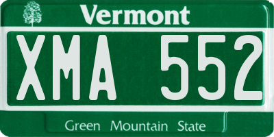 VT license plate XMA552