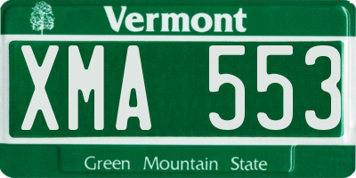 VT license plate XMA553