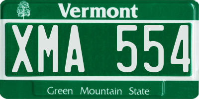 VT license plate XMA554