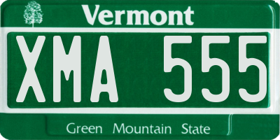 VT license plate XMA555