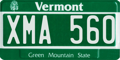 VT license plate XMA560