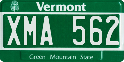 VT license plate XMA562