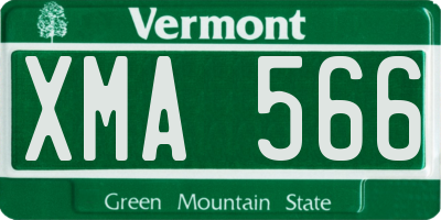 VT license plate XMA566