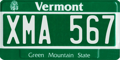 VT license plate XMA567