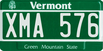 VT license plate XMA576