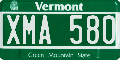 VT license plate XMA580