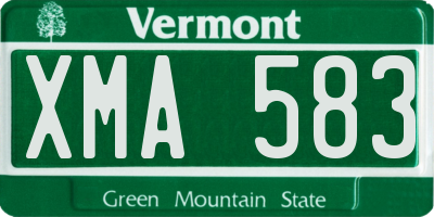 VT license plate XMA583