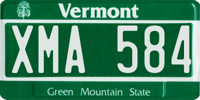 VT license plate XMA584
