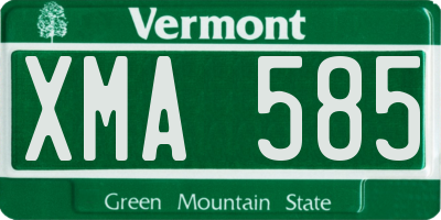 VT license plate XMA585