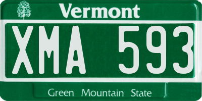VT license plate XMA593