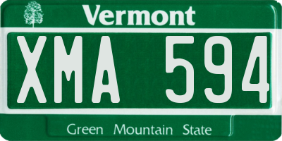 VT license plate XMA594