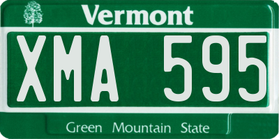 VT license plate XMA595