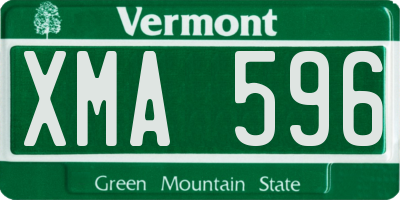 VT license plate XMA596