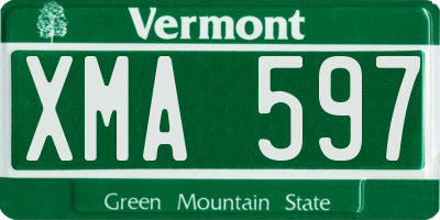 VT license plate XMA597