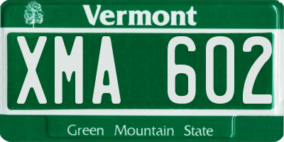 VT license plate XMA602