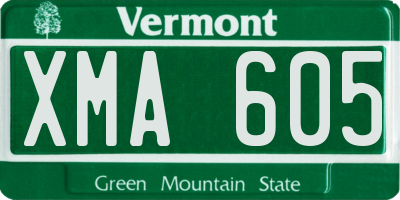 VT license plate XMA605