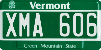 VT license plate XMA606