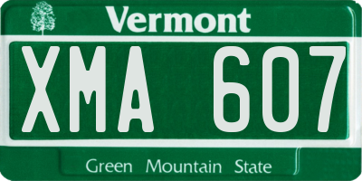 VT license plate XMA607