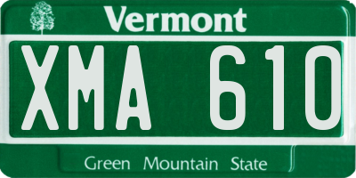 VT license plate XMA610