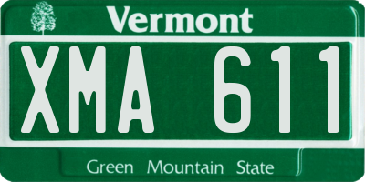 VT license plate XMA611