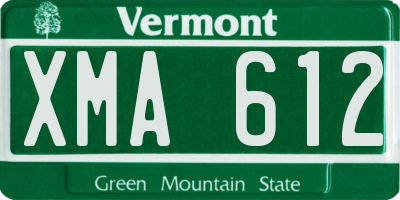 VT license plate XMA612