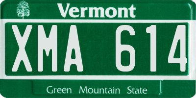 VT license plate XMA614