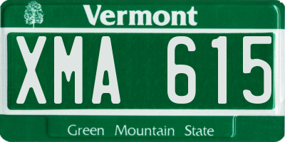 VT license plate XMA615