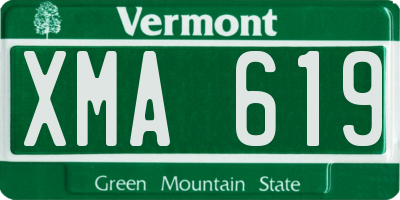 VT license plate XMA619
