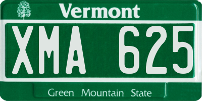 VT license plate XMA625