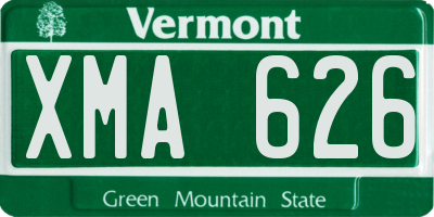 VT license plate XMA626