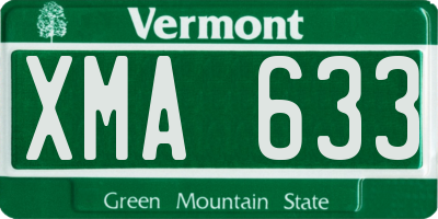VT license plate XMA633
