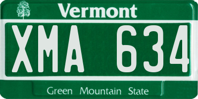 VT license plate XMA634