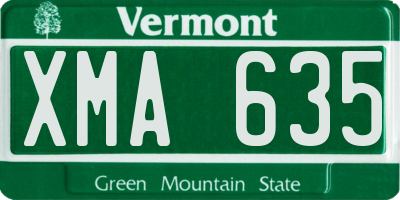 VT license plate XMA635