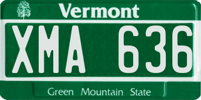 VT license plate XMA636
