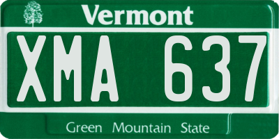 VT license plate XMA637