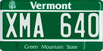 VT license plate XMA640