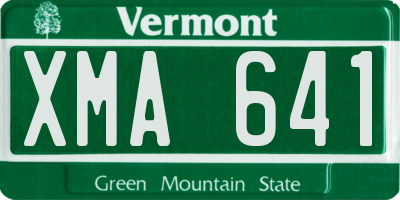 VT license plate XMA641