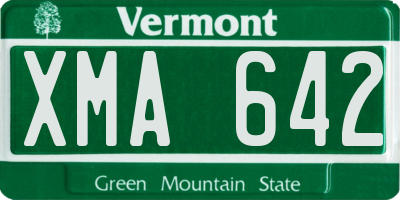 VT license plate XMA642