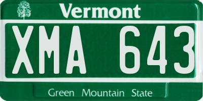 VT license plate XMA643