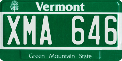 VT license plate XMA646