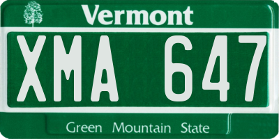 VT license plate XMA647