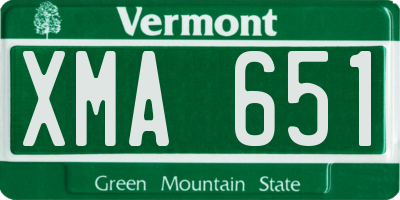 VT license plate XMA651