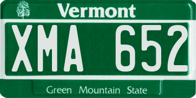 VT license plate XMA652