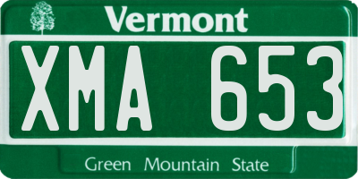 VT license plate XMA653