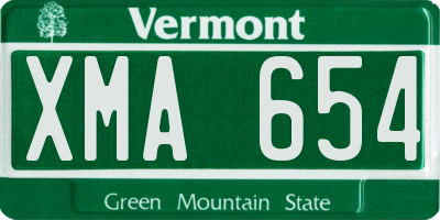 VT license plate XMA654