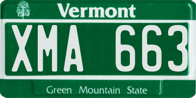 VT license plate XMA663