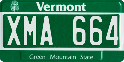 VT license plate XMA664