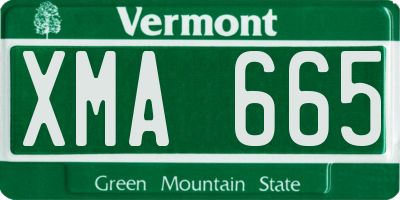 VT license plate XMA665